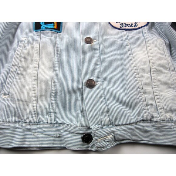 Vintage Classic Blue Denim Jean Jacket Distressed Size Large Trucker NWT - Picture 12 of 13